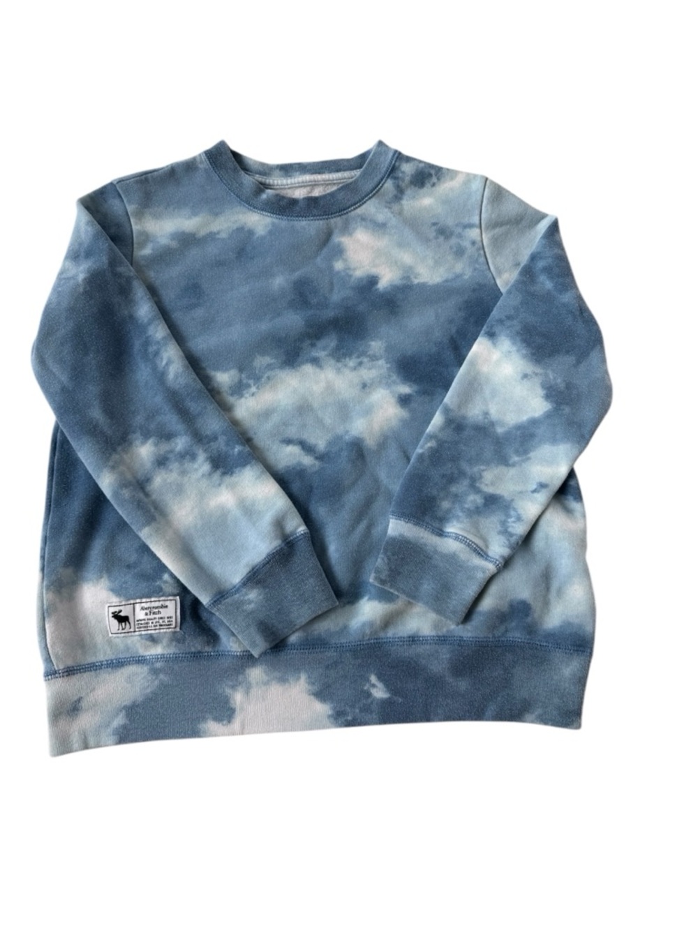 Abercrombie kids Blue and White Tie-Dye Sweatshirt Size: 9/10
